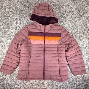 HFX Outdoors Women’s Puffer Jacket XL Hooded Mauve Water Resistant. READ